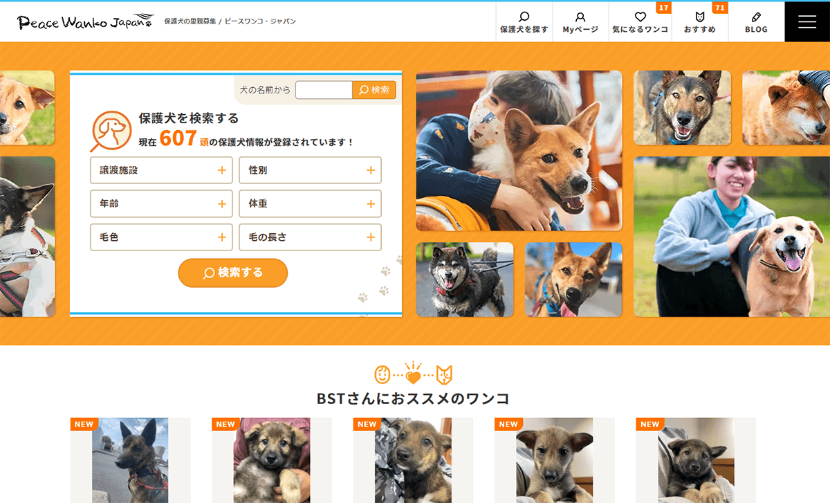 ジョブティサイト画面